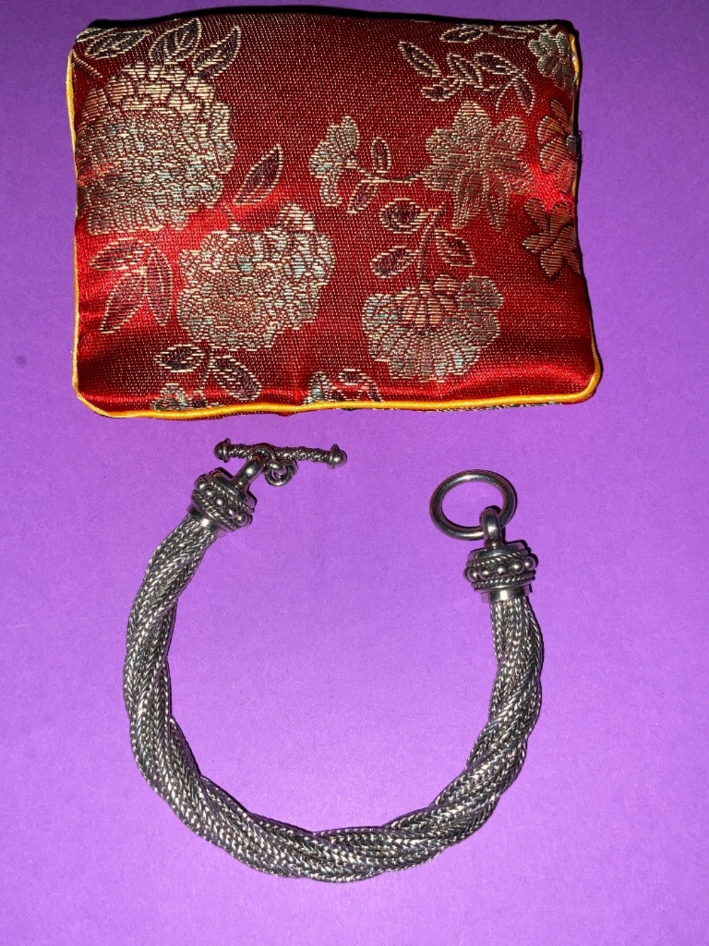 BA Suharto Bali 925 Silver Rope Bracelet 58 grams 8 inches